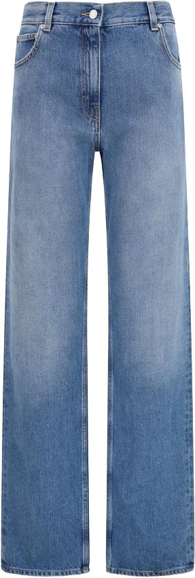 Calvin Klein Blue Cotton Straight-Leg Jeans Blauw