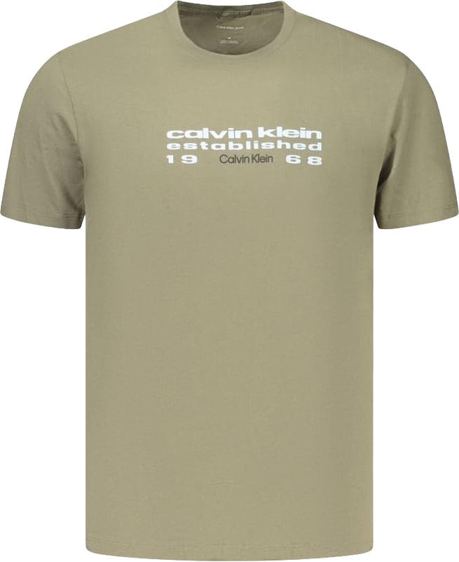 Calvin Klein Green Cotton Men's T-Shirt Groen