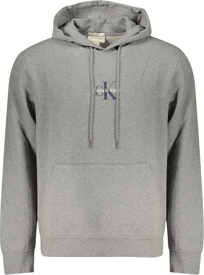 Calvin Klein Gray Cotton Men's Hoodie Grijs