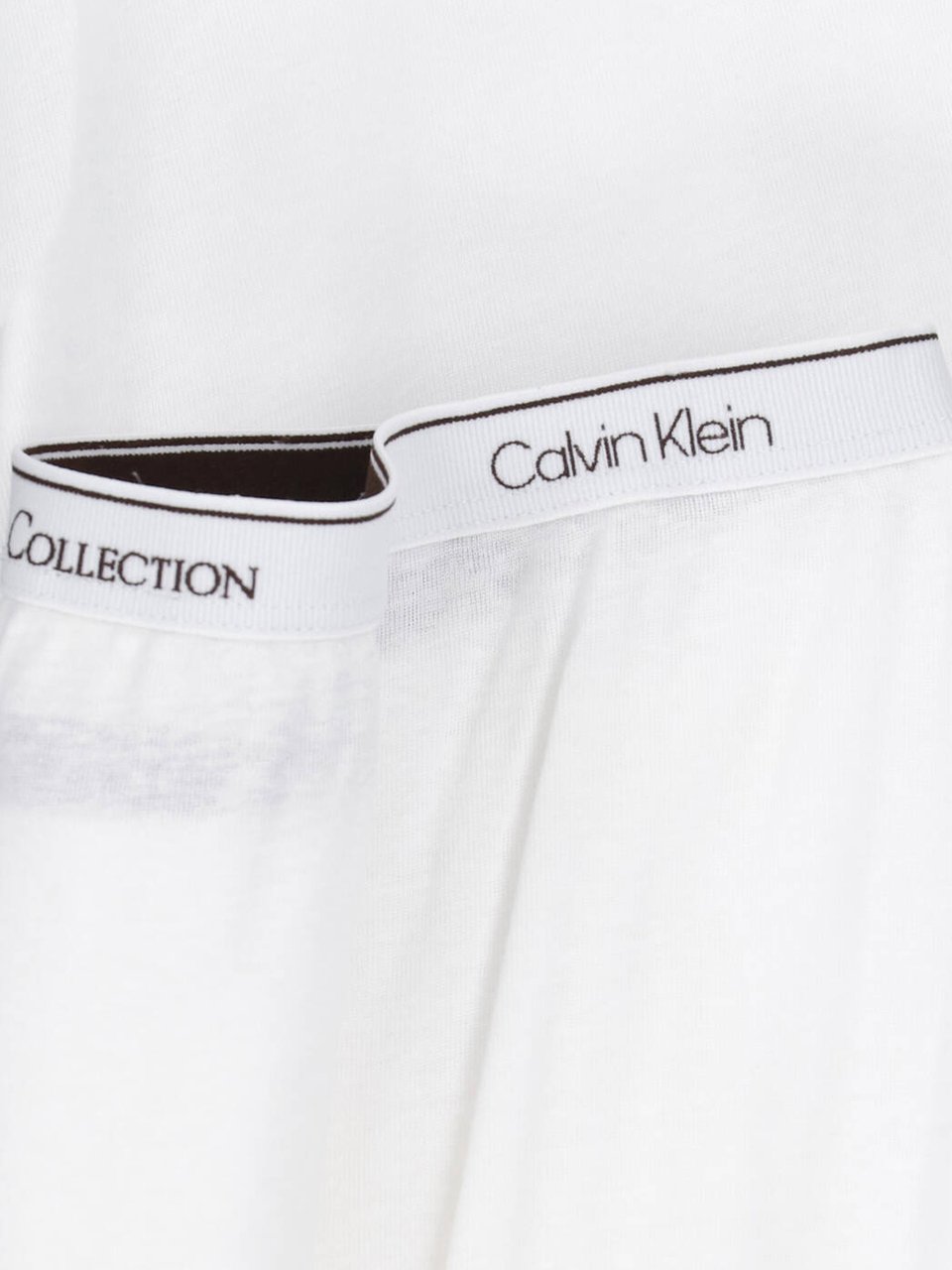 Calvin Klein White Slim-Fit Ribbed Cuff Logo Trousers Wit