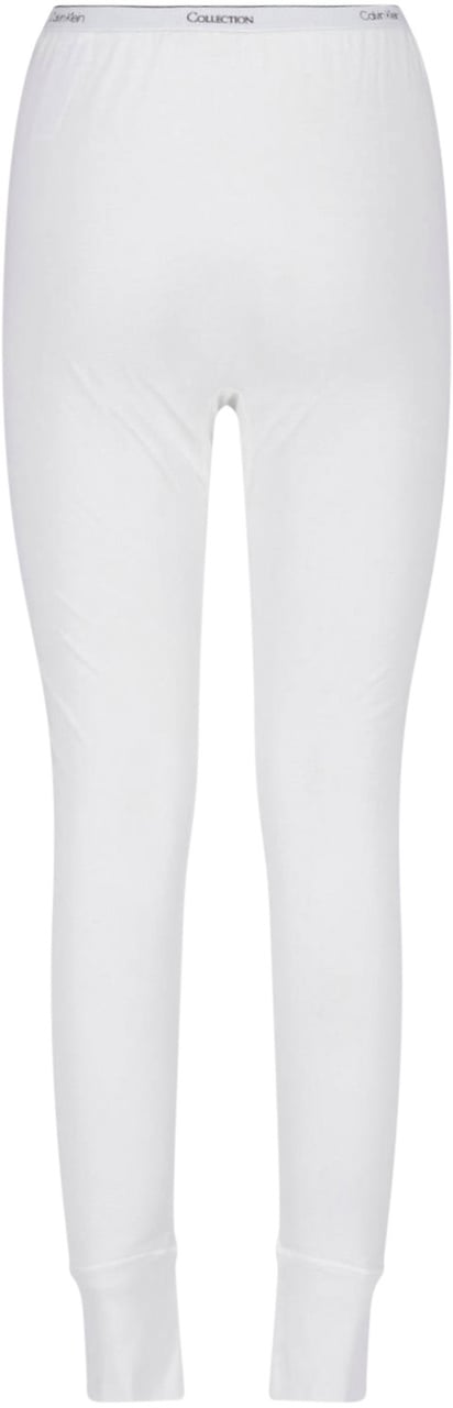 Calvin Klein White Slim-Fit Ribbed Cuff Logo Trousers Wit