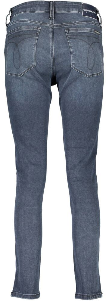 Calvin Klein Blu Cotton Women Skinny Jean Blauw