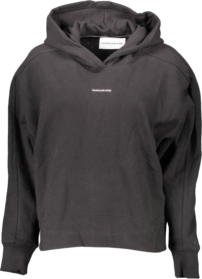 Calvin Klein Black Cotton Women's Hoodie Zwart
