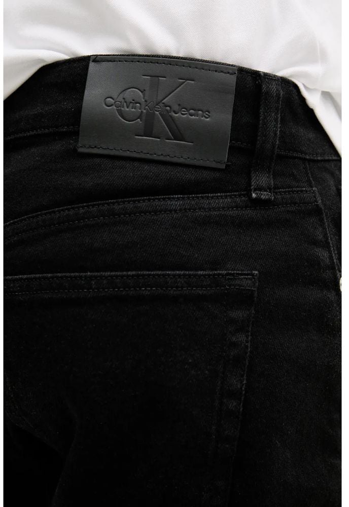 Calvin Klein Jeans Black Cotton Bermuda Shorts Zwart