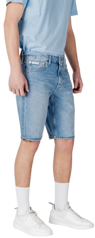 Calvin Klein Jeans Blue Cotton Bermuda Shorts Blauw