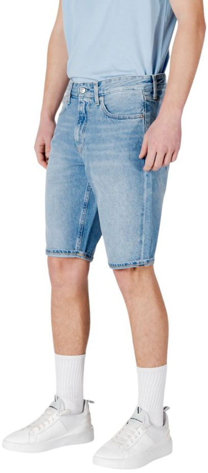 Calvin Klein Jeans Blue Cotton Bermuda Shorts Blauw