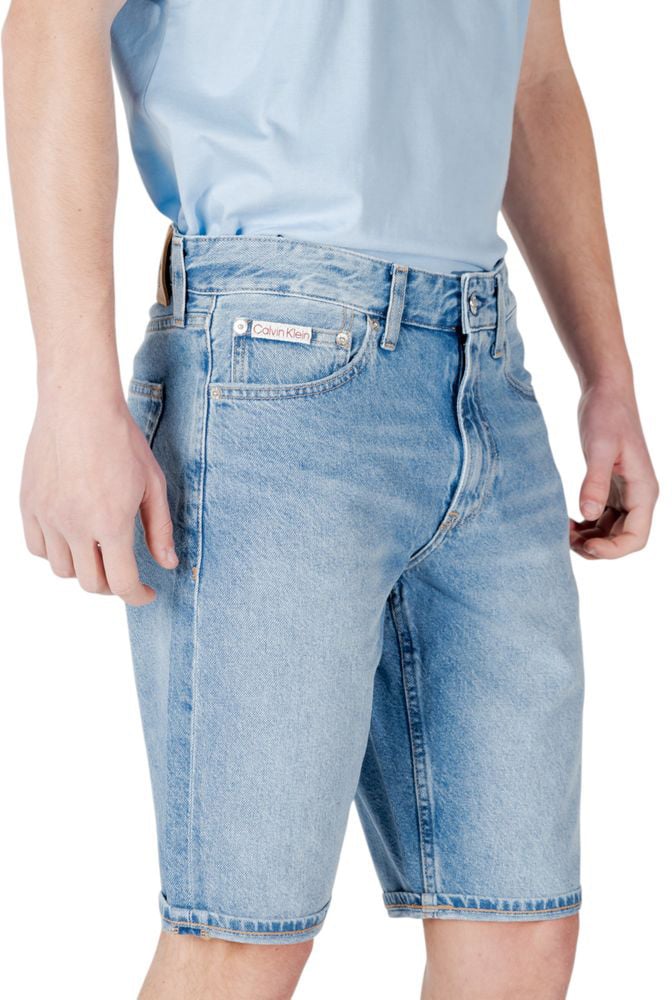 Calvin Klein Jeans Blue Cotton Bermuda Shorts Blauw