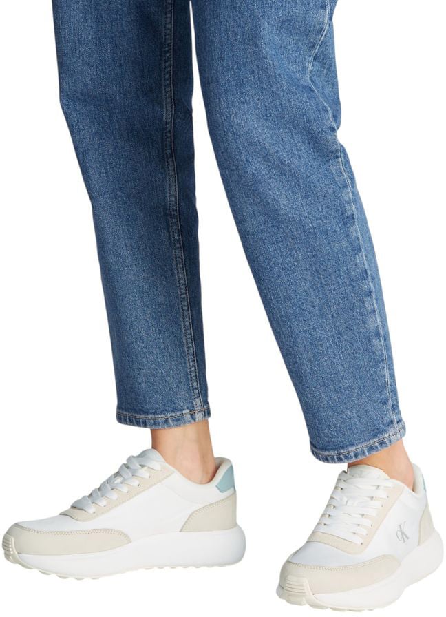 Calvin Klein Jeans Beige Leather Athletic Sneakers Beige