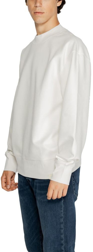 Calvin Klein Jeans White Recycled Cotton Sweatshirt Wit