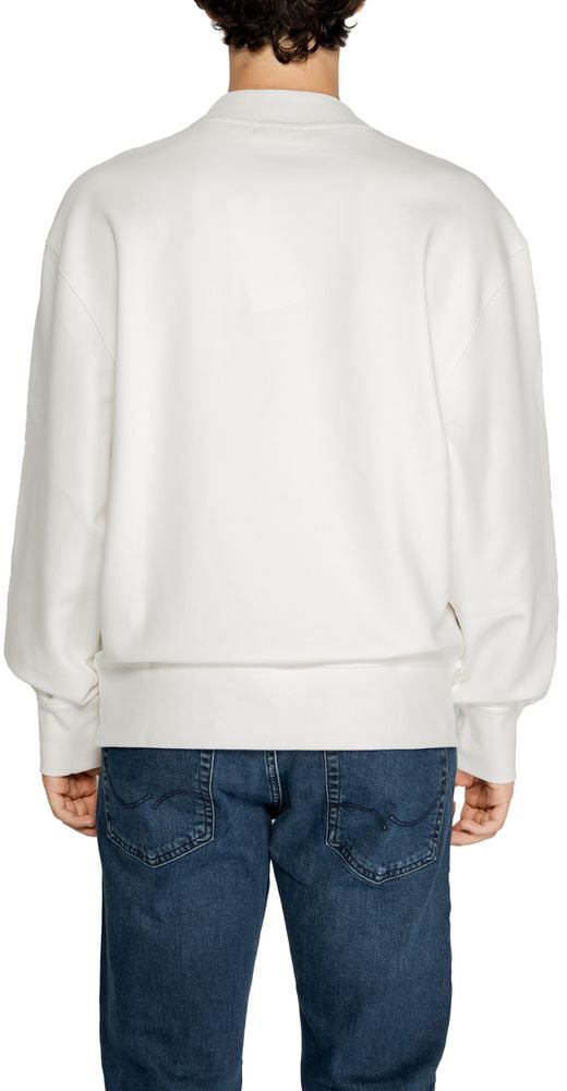 Calvin Klein Jeans White Recycled Cotton Sweatshirt Wit
