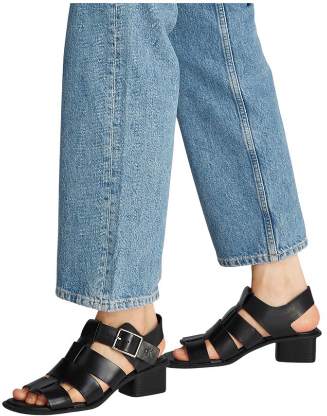 Calvin Klein Jeans Black Polyester Flat Sandals Zwart