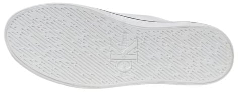 Calvin Klein Jeans Black And White Leather Platform Sneakers Zwart