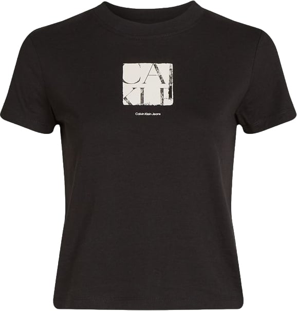 Calvin Klein Jeans Black Recycled Cotton T-Shirt Zwart