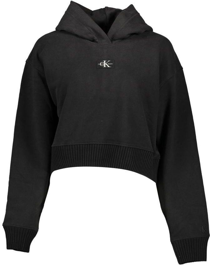 Calvin Klein Black Cotton Women's Sweatshirt Zwart