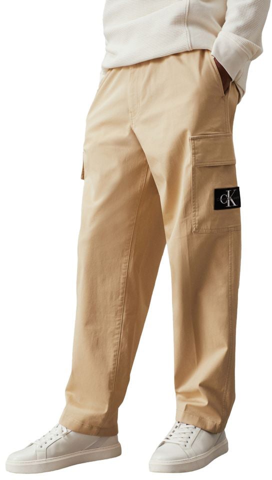 Calvin Klein Beige Cotton Cargo Pants Beige