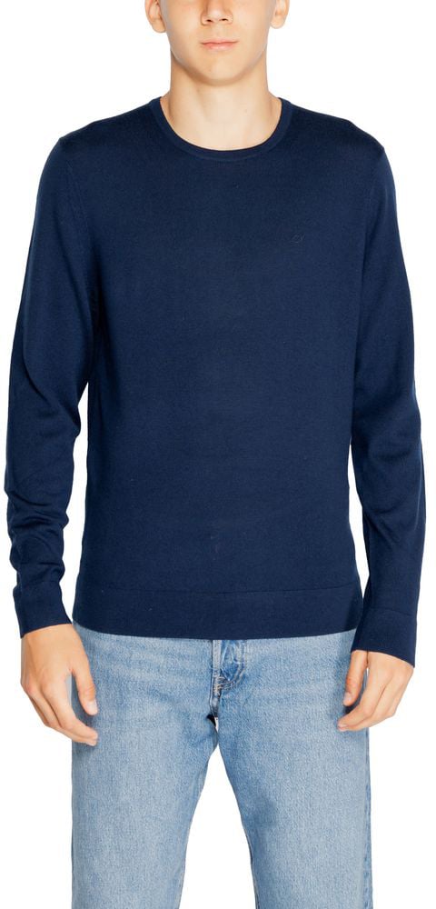 Calvin Klein Blue Recycled Wool Sweatshirt Blauw