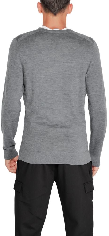 Calvin Klein Gray Recycled Wool Sweatshirt Maroon