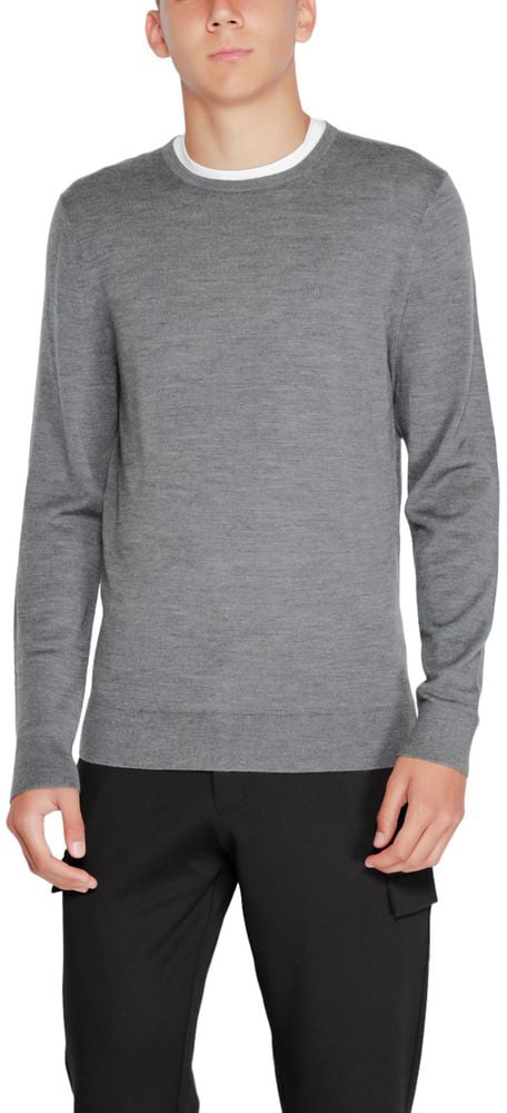Calvin Klein Gray Recycled Wool Sweatshirt Maroon