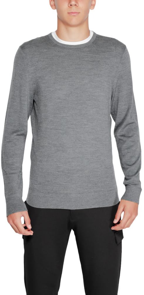 Calvin Klein Gray Recycled Wool Sweatshirt Maroon
