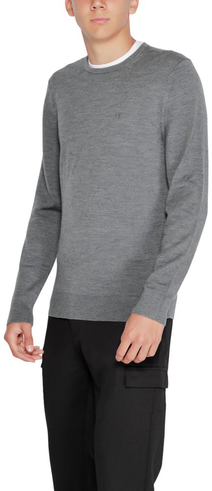 Calvin Klein Gray Recycled Wool Sweatshirt Maroon