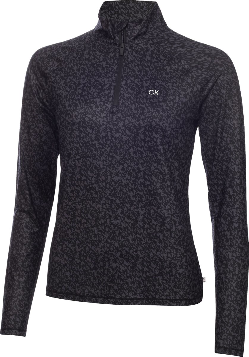Calvin Klein Pully / Zip First Layer Print Black Zwart
