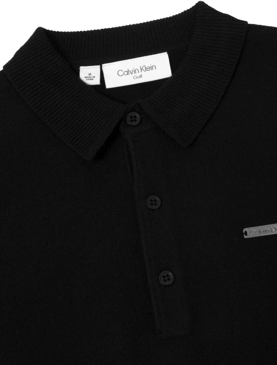Calvin Klein Men Stanton polo sweater Black Zwart