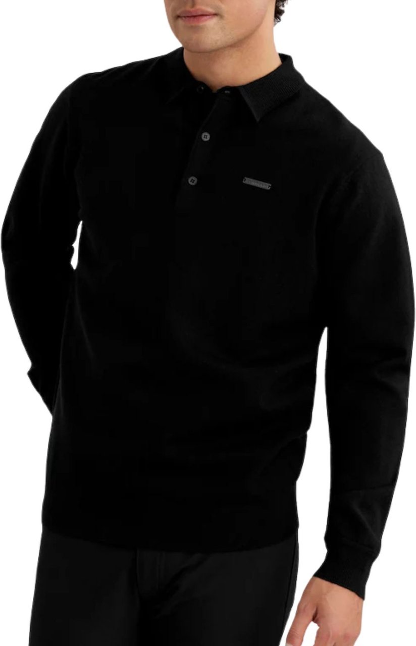 Calvin Klein Men Stanton polo sweater Black Zwart