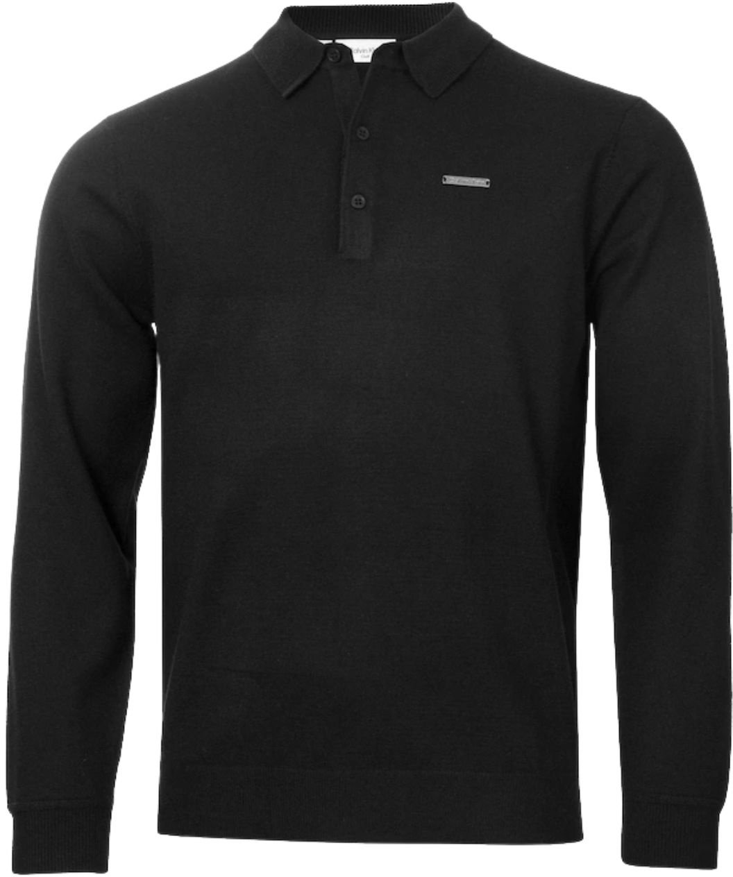 Calvin Klein Men Stanton polo sweater Black Zwart