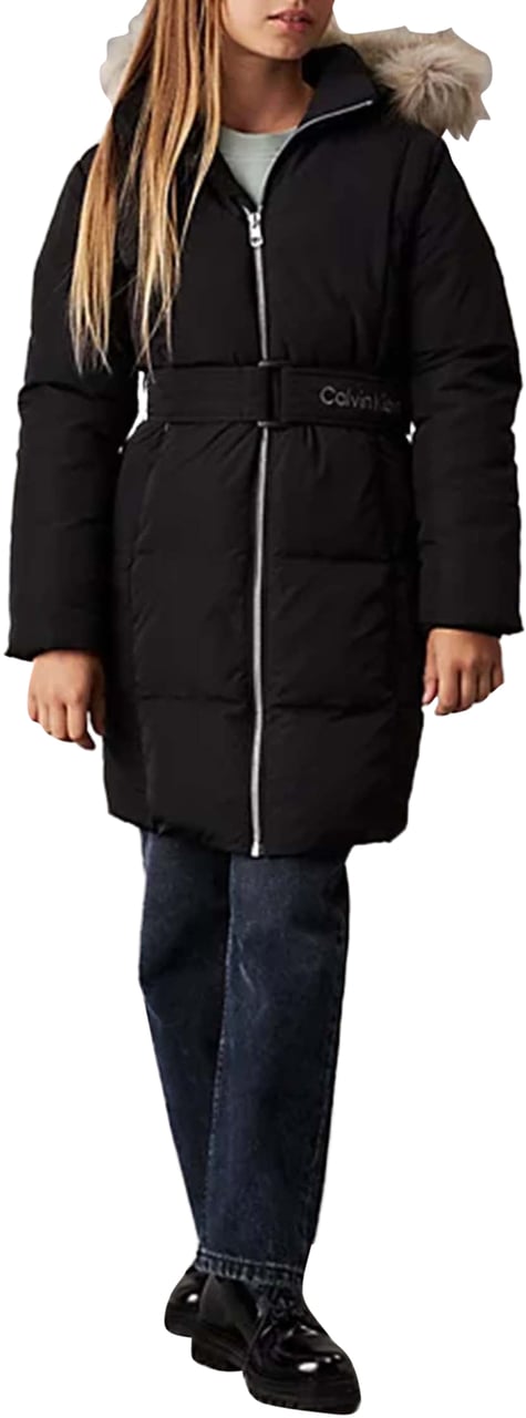 Calvin Klein Classic Belted Winterjas Zwart