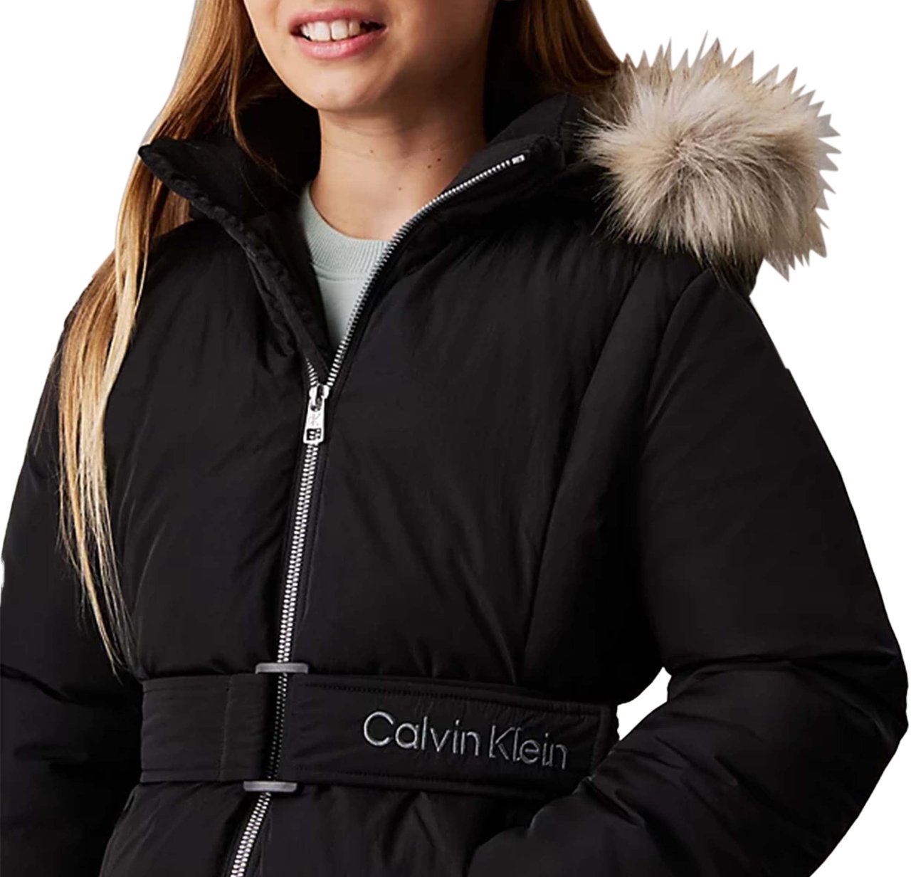 Calvin Klein Classic Belted Winterjas Zwart