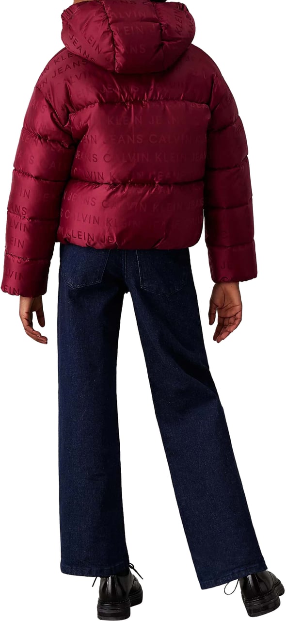 Calvin Klein Logo Puffer Winterjas Rood