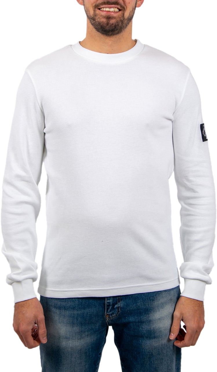 Calvin Klein Calvin Klein Jeans Badge Waffle LS Tee Wit