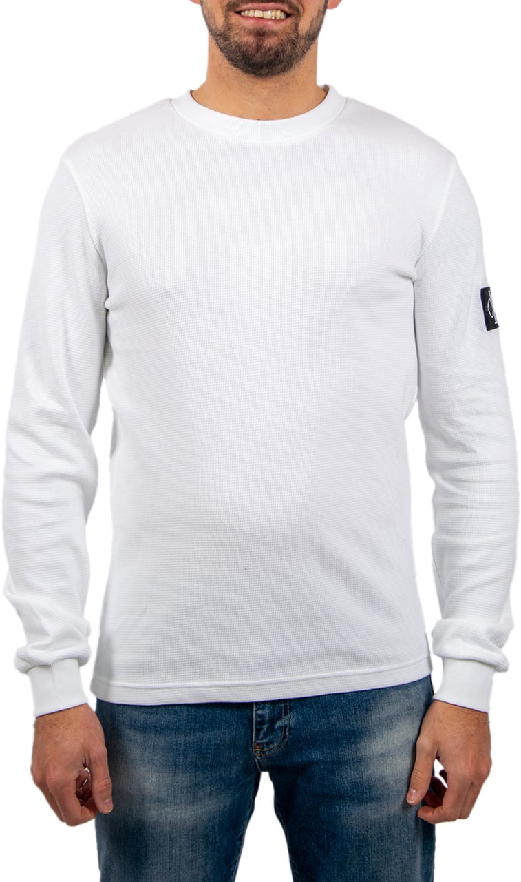 Calvin Klein Jeans Badge Waffle LS Tee Wit