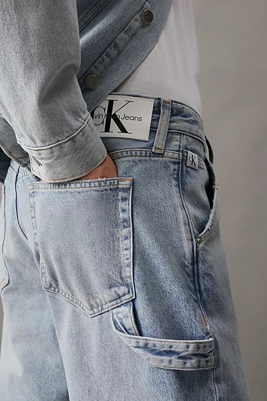 Calvin Klein Trousers Denim Light Blauw