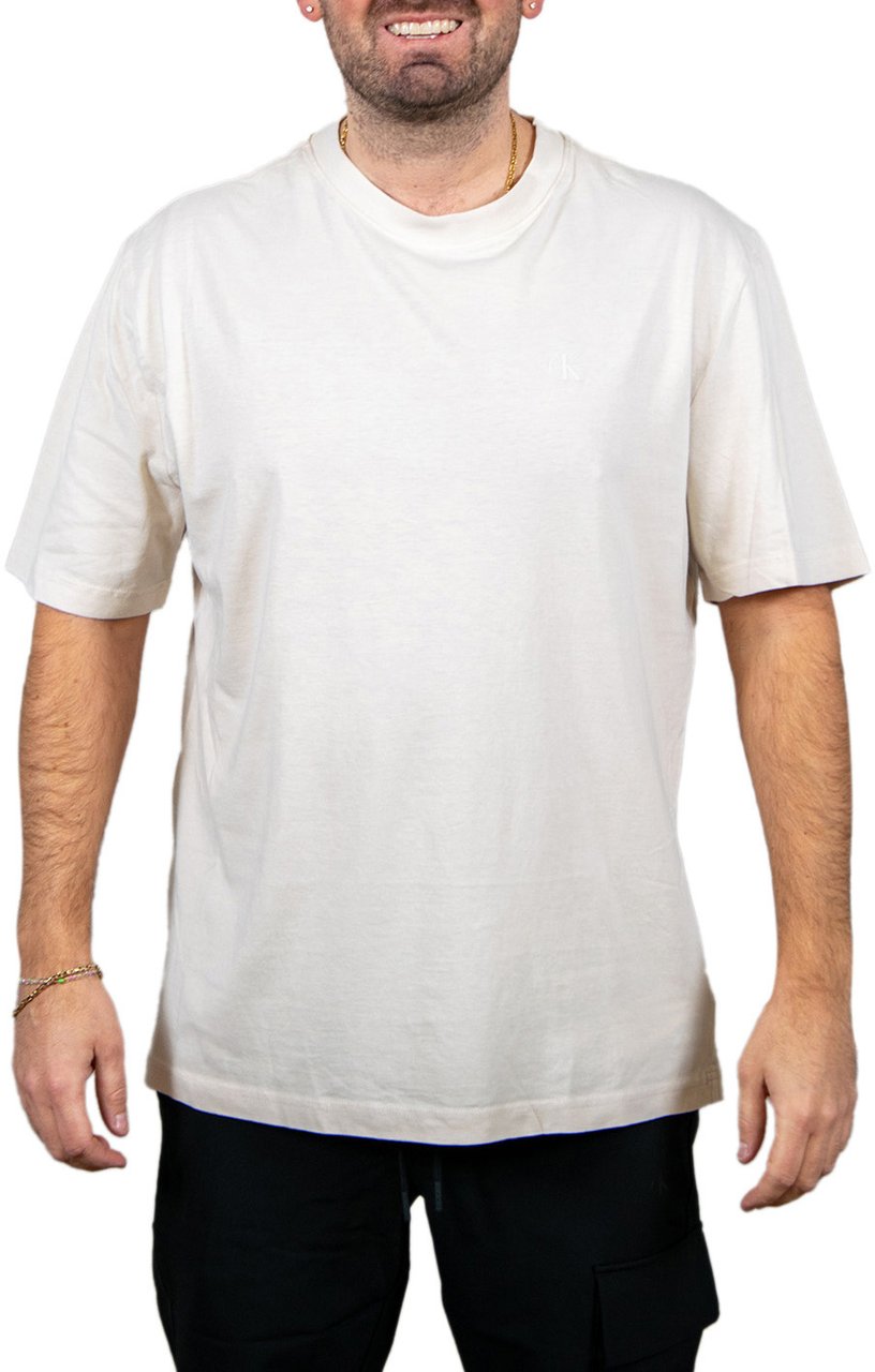 Calvin Klein Jeans Washed Puff Print Tee Beige