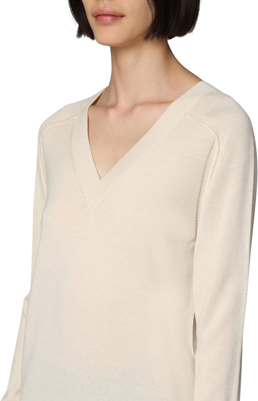 Calvin Klein Wool V-neck sweater Neutraal