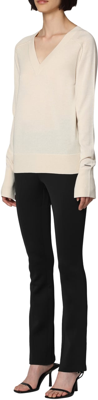 Calvin Klein Wool V-neck sweater Neutraal