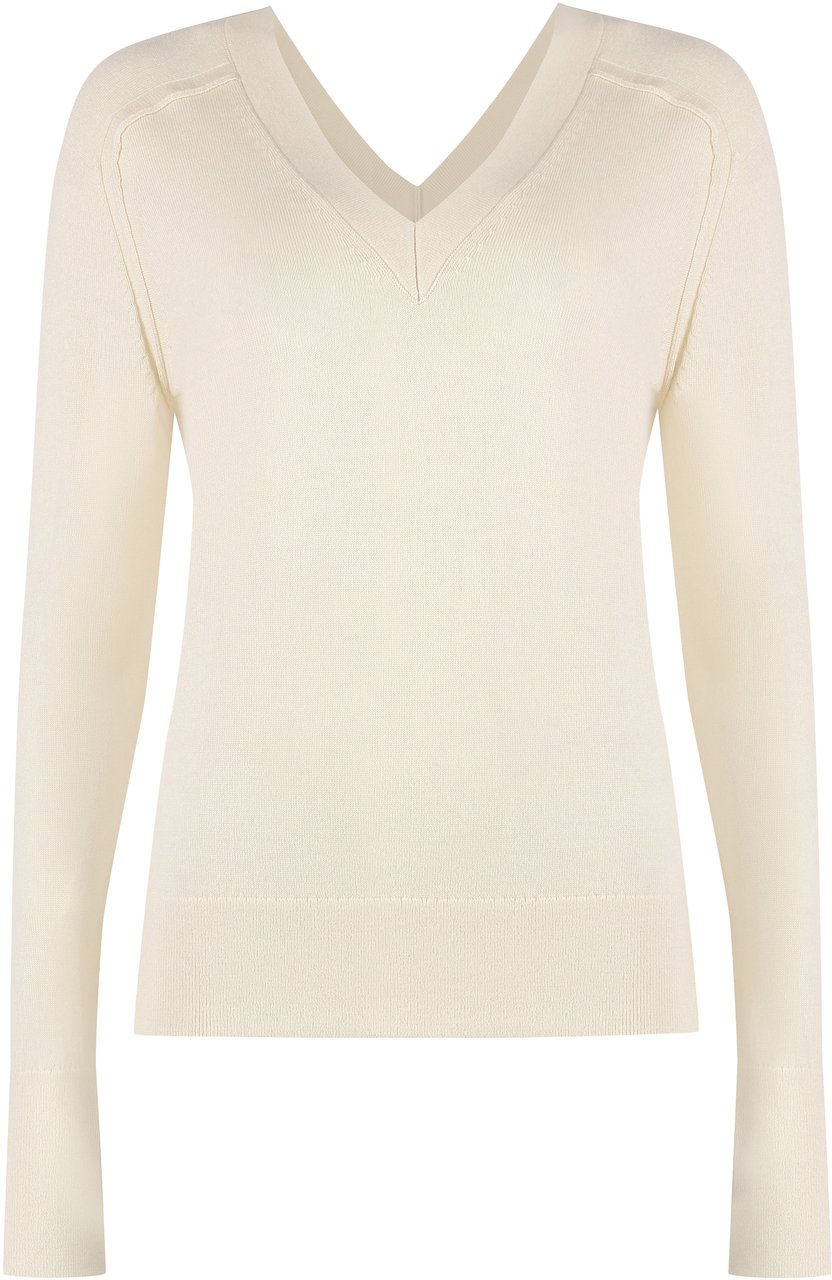 Calvin Klein Wool V-neck sweater Neutraal