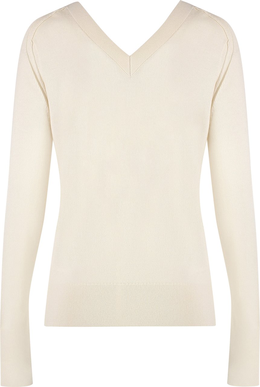 Calvin Klein Wool V-neck sweater Neutraal