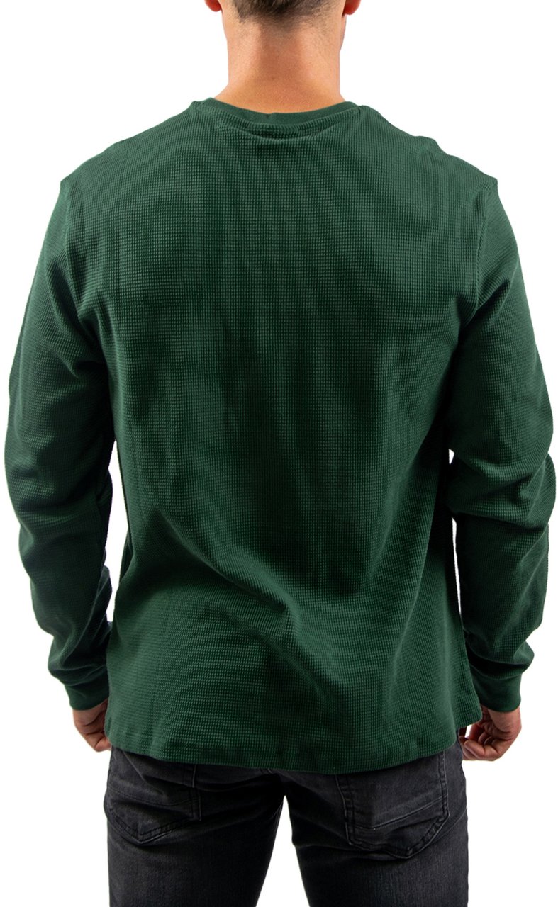 Calvin Klein Jeans LS Waffle Badge Crewneck Tee Groen