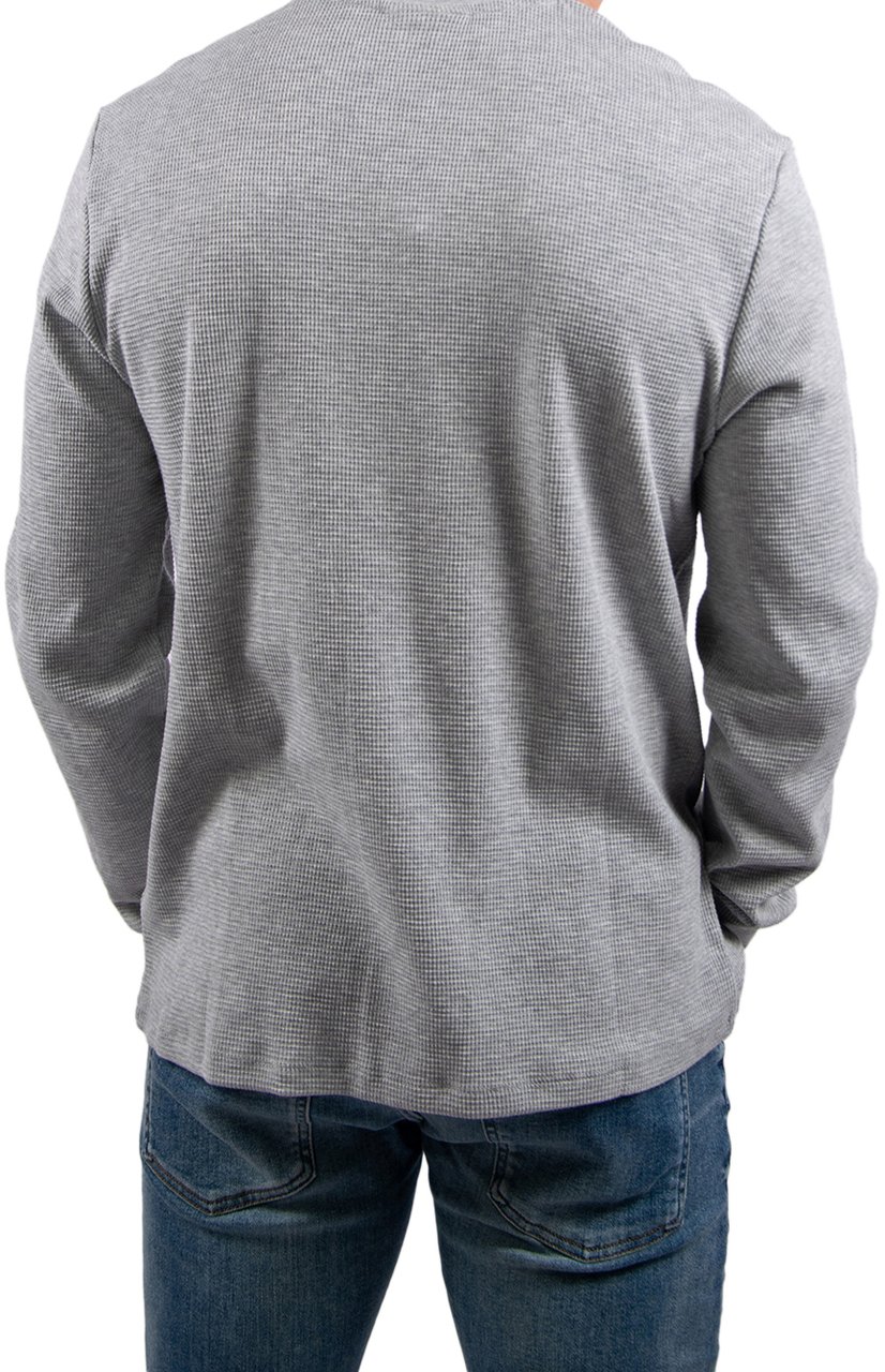 Calvin Klein Jeans LS Waffle Badge Crewneck Tee Grijs