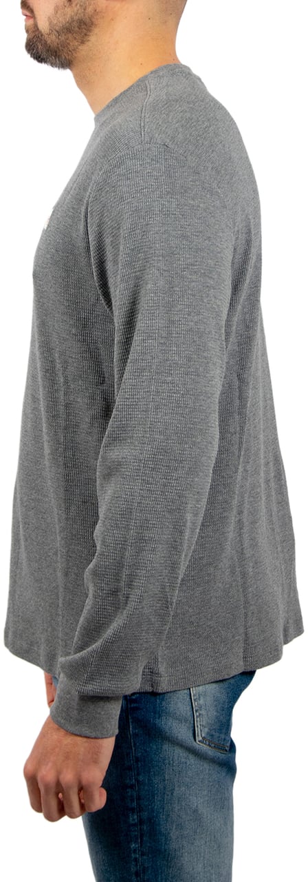 Calvin Klein Jeans LS Waffle Badge Crewneck Tee Grijs