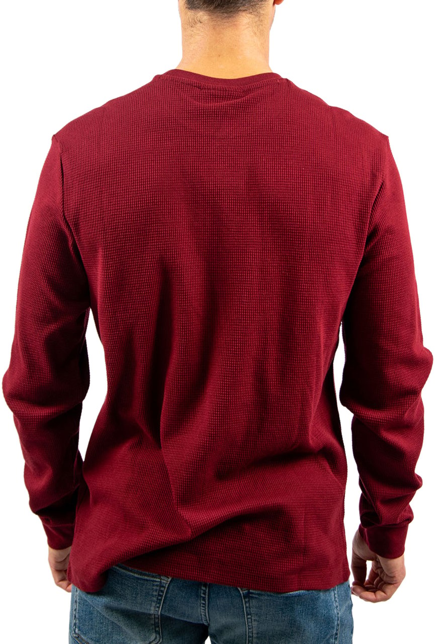 Calvin Klein Jeans LS Waffle Badge Crewneck Tee Rood
