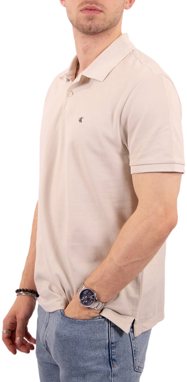 Calvin Klein Jeans SS monogram Pique Polo Beige