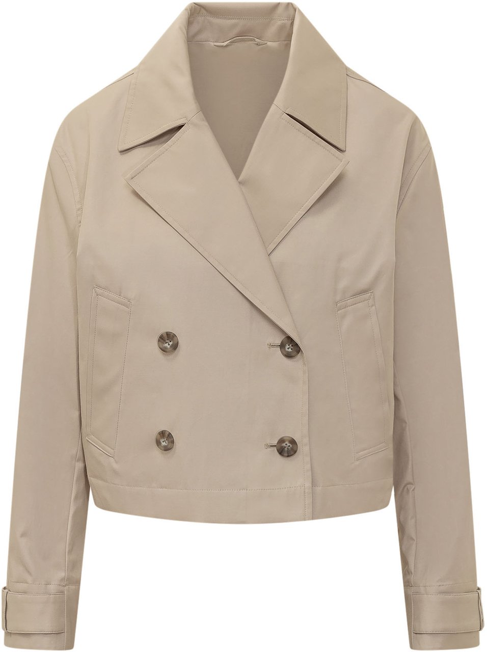 Calvin Klein Giacca Corta Doppiopetto con Revers Beige