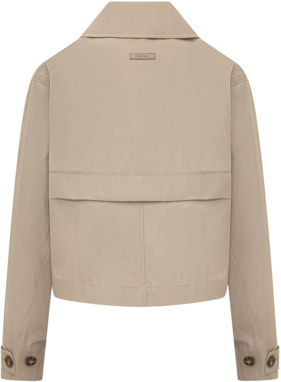 Calvin Klein Giacca Corta Doppiopetto con Revers Beige