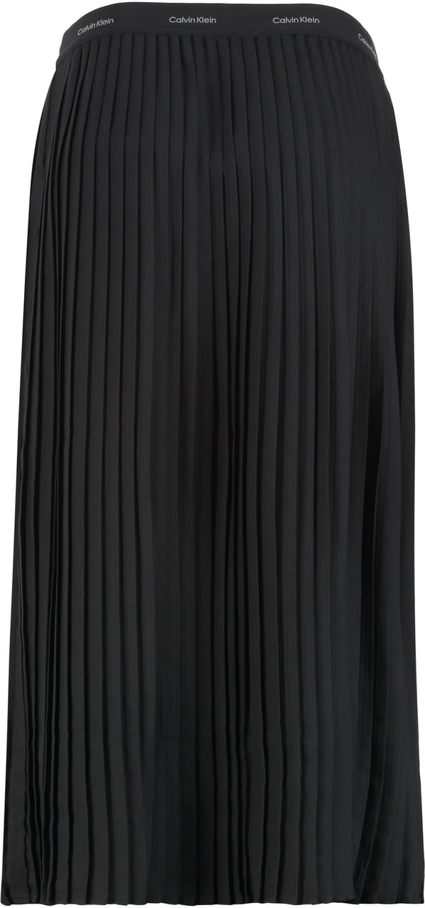 Calvin Klein Gonna midi a pieghe in crêpe Zwart