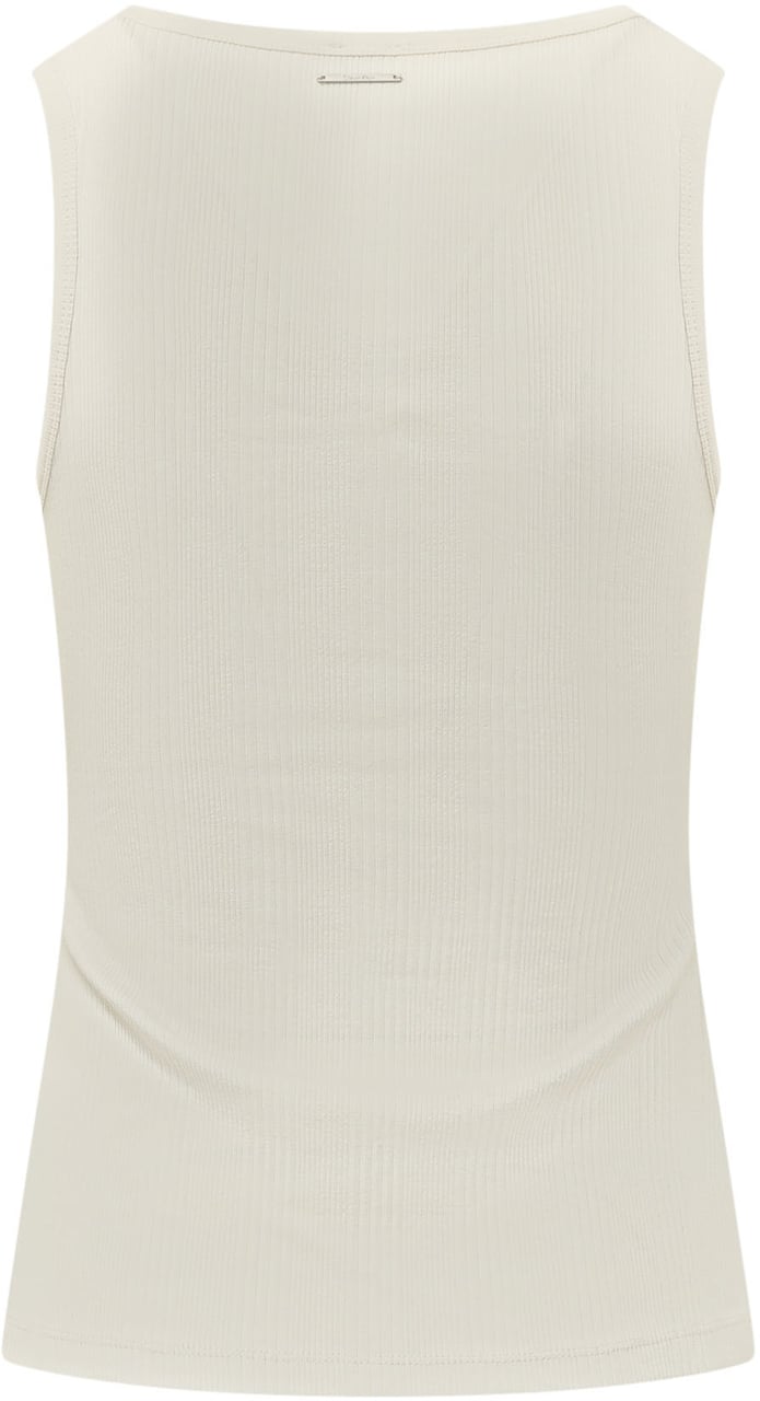 Calvin Klein Top a Coste con Scollo a V Wit
