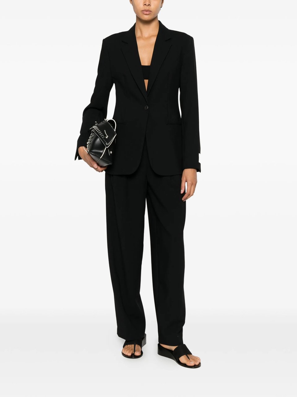 Calvin Klein Black Cinched Waist Tailored Blazer Zwart