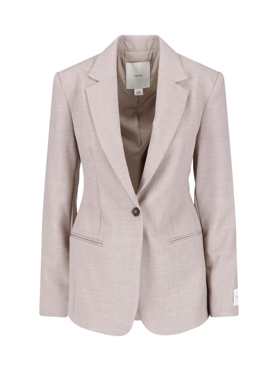 Calvin Klein Beige Single Breasted Classic Blazer Neutraal